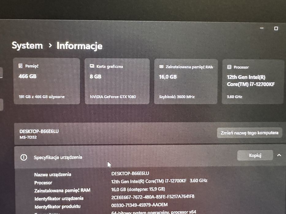 Komputer gamingowy bardzo mocny intel 12Generacji