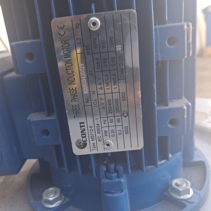 Motor trifasico completo com caracol de aspiração
