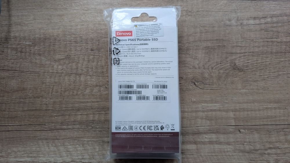 Nowy Dysk zewnętrzny SSD LENOVO PS6S 1TB USB 3.2