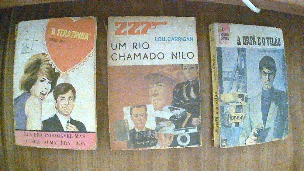 livros antigos romance e policiais cowboys