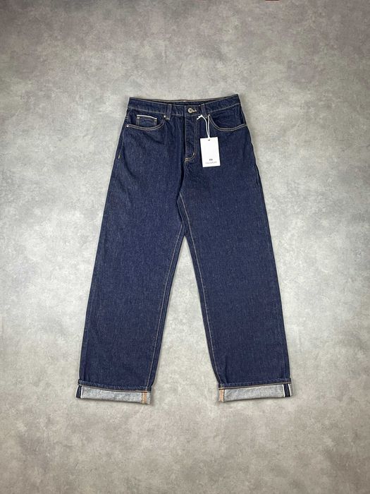 Джинси PULL&BEAR Selvedge Baggy Fit (S, M) Чоловічі Мішкуваті Широкі Селвідж Темно-сині На Осінь Нові