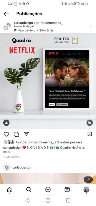 Quadro netflix spotify fotos presente namorados