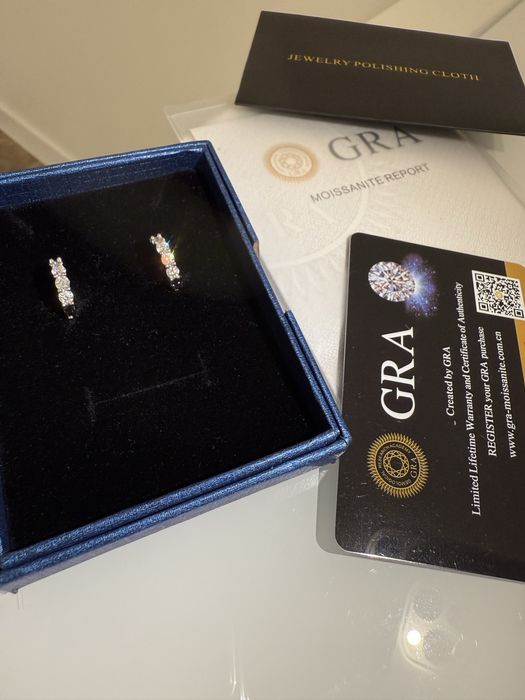 1 ct Сережки кольца с бриллиантами муассанитами серебро 925