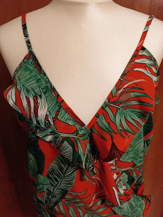 Stylowe piękne body czerwono-zielone rozmiar L