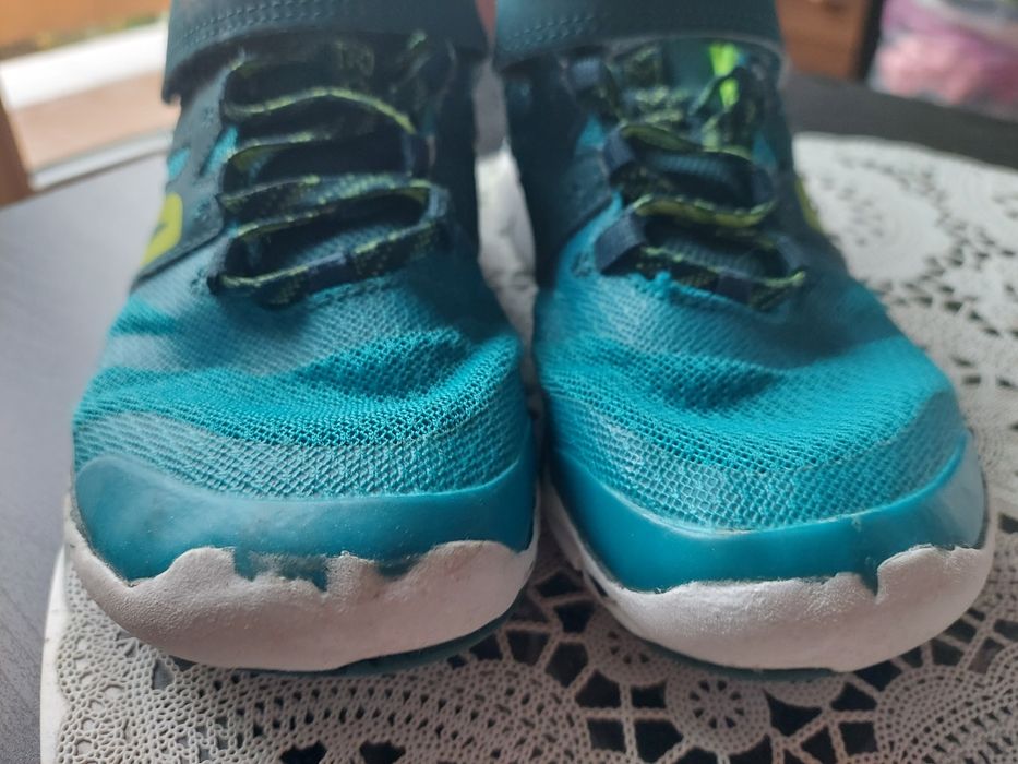 buty decathlon 34 21,5cm blue green na rzep