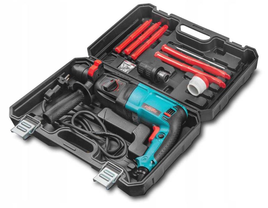 MŁOTOWIERTARKA Wiertarka Młot Udarowy SDS+ Zestaw Walizka (GRATIS)