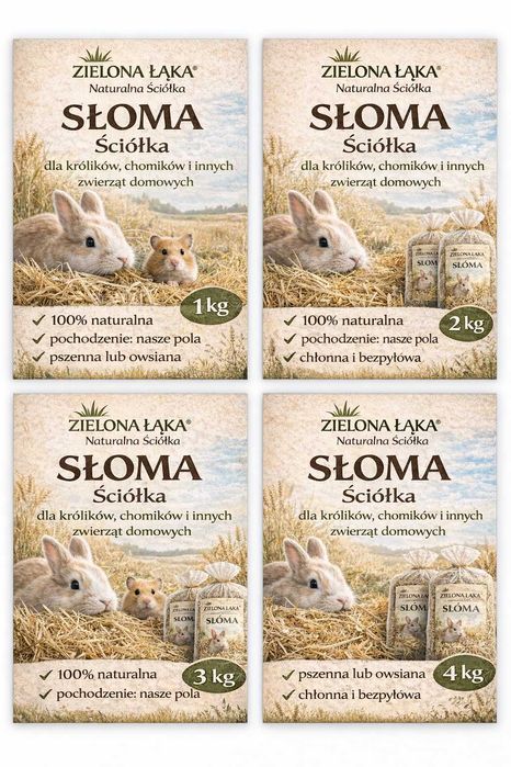 Naturalna słoma, ściółka 1 kg