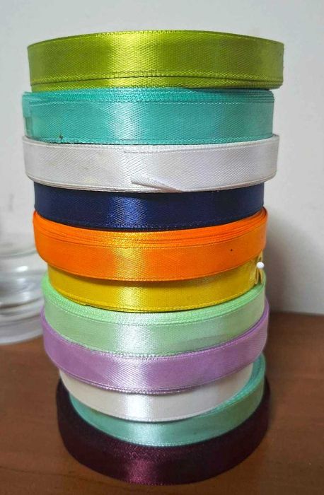 Wstążki Satynowe 12mm... Zestaw2... 11szt