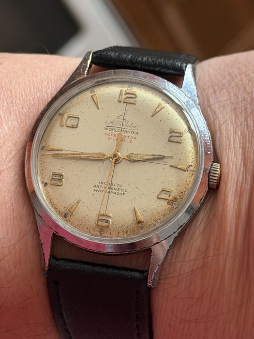 Atlantic Worldmaster Superextra 21 jewels, duzy 38/47mm, sprawny