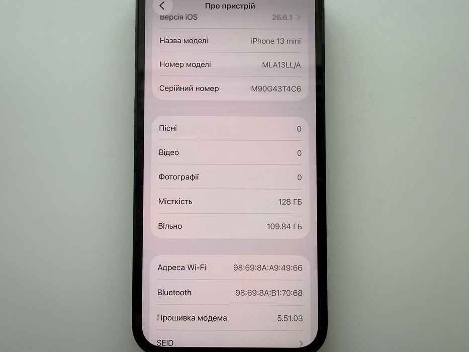 Apple iPhone 13 mini 128gb Midnight Neverlock 89%
