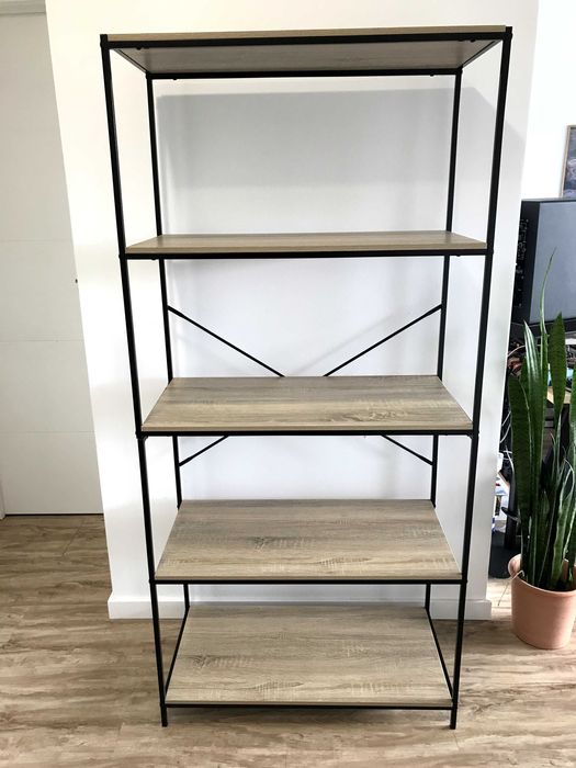 Estante Sklum de Madeira e Metal preto & natural