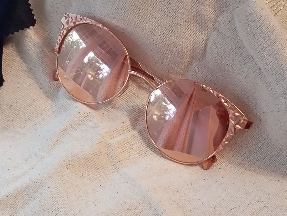 Just Cavalli nowe złote okulary kocie oko