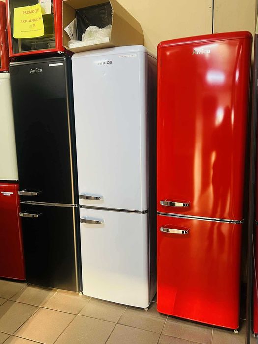 Lodówka Retro AMICA – błękitna 181 cm wysokości / Gwarancja / WYSYŁKA!