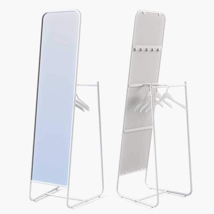 Espelho de pé com cabide IKEA KNAPPER; branco