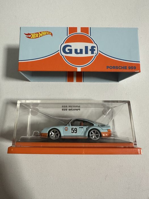 Hot Wheels RLC Porsche 959 Gulf – Série Ultra Collector, échelle 1/64, Vert Chrome