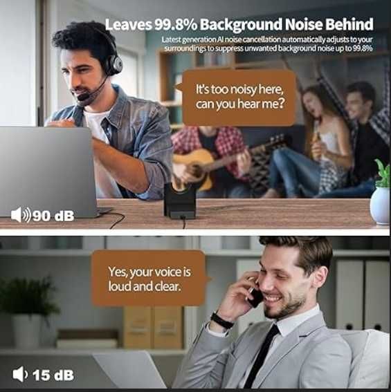 Zestaw Bluetooth z Mikrofonem Redukcja Szumów Baza Ładująca 32h