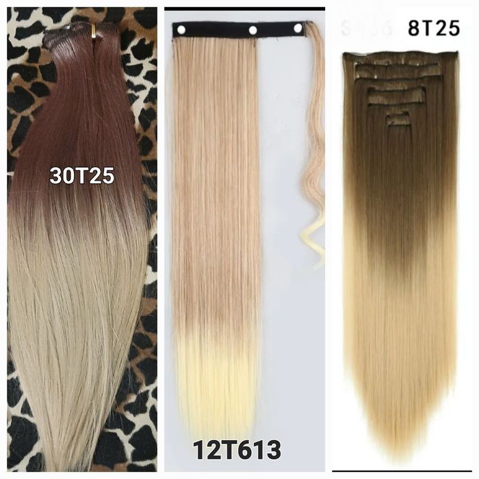 Акція накладні Хвости Треси накладне волосся 6 прядей 16 заколках Накл