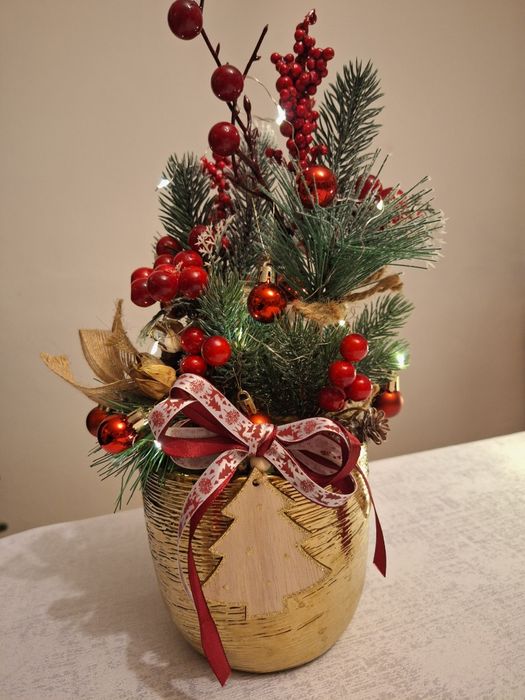 Stroik bożonarodzeniowy choinka handmade