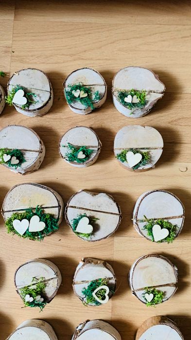 Winietki weselne na drewienku 30szt