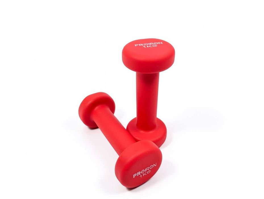A120 Zestaw Ciężarków Treningowych PROIRON 2x1kg Czerwone Obciążniki Neoprenowe Do Ćwiczeń Fitness Aerobiku Gimnastyki Rehabilitacji Domowej Siłowni