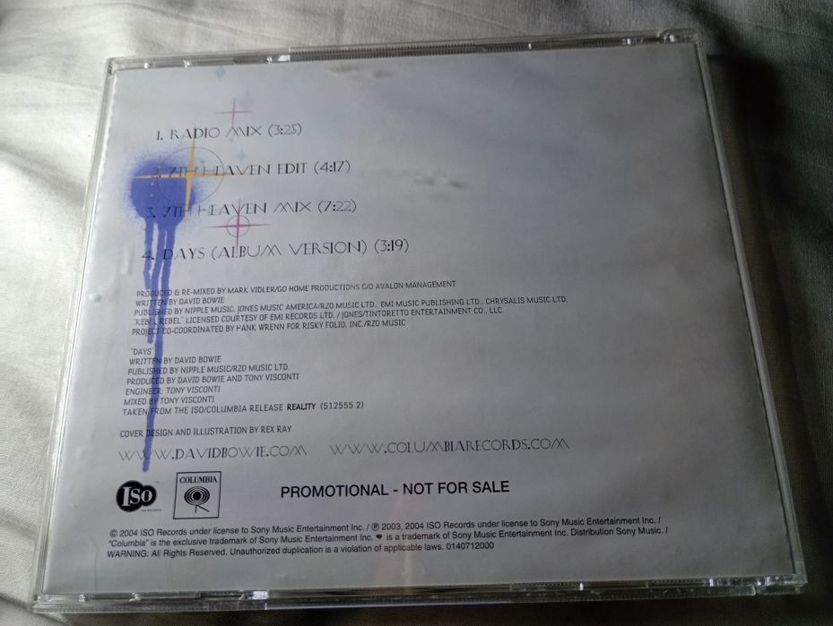 David Bowie Rebel never gets old promo cd