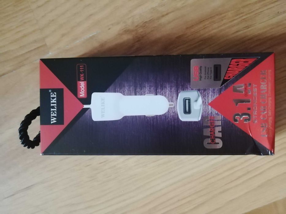 Ładowarka samochodowa USB Lighting plus kabel USB