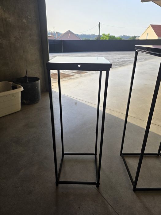 Conjunto de 3 suportes, mesa de apoio, consola em ferro