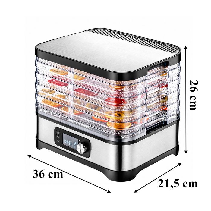 Suszarka do Grzybów Owoców Warzyw Ziół 400W 5 Sit Timer LCD Termoobieg