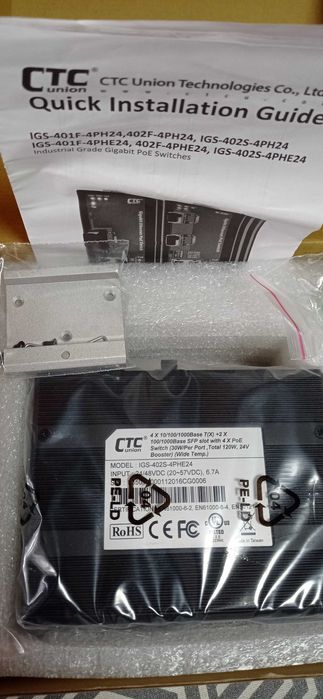 IGS-402S-4PHE24 промисловий комутатор + DRP-240-48 блок живлення