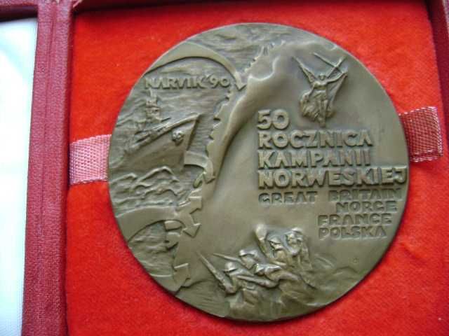 Starocie z PRL Militaria Medal 50 Rocznica Kampanii Norweskiej 1990r.