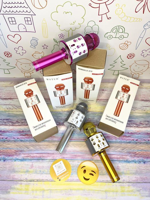 Караоке микрофон.Блютуз колонка.Детская колонка.Детский микрофон.