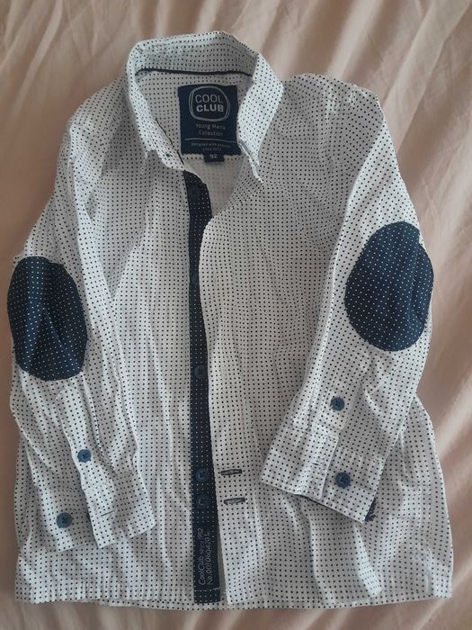 Elegancka Koszula 92, 2 szt. H&m i cool club, biała elegancka i w kratę