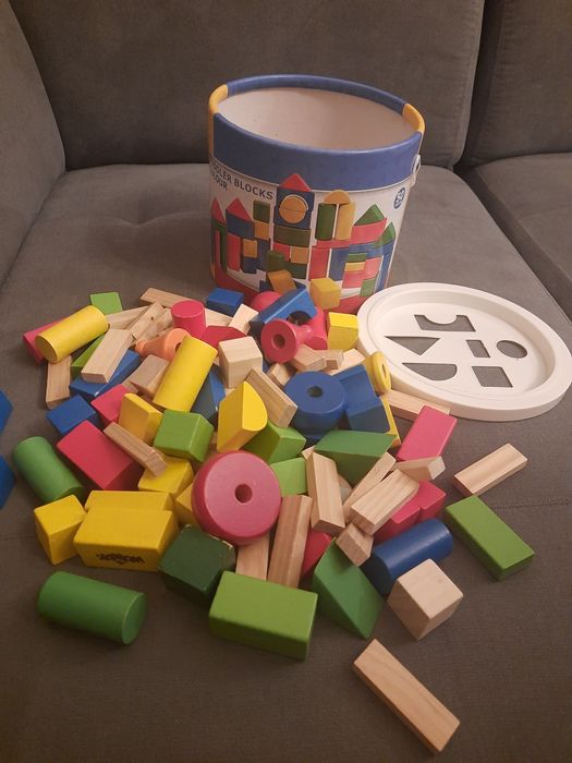 Klocki drewniane pudełko-sorter