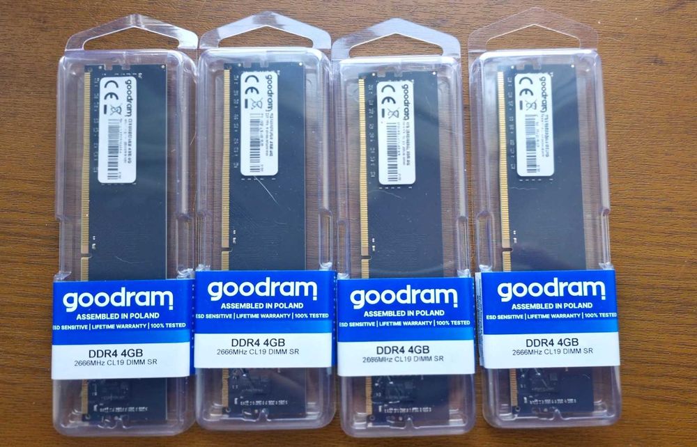 Новая оперативная память Goodram DDR4 16GB (4x4GB) 2666MHz CL19 Комплект