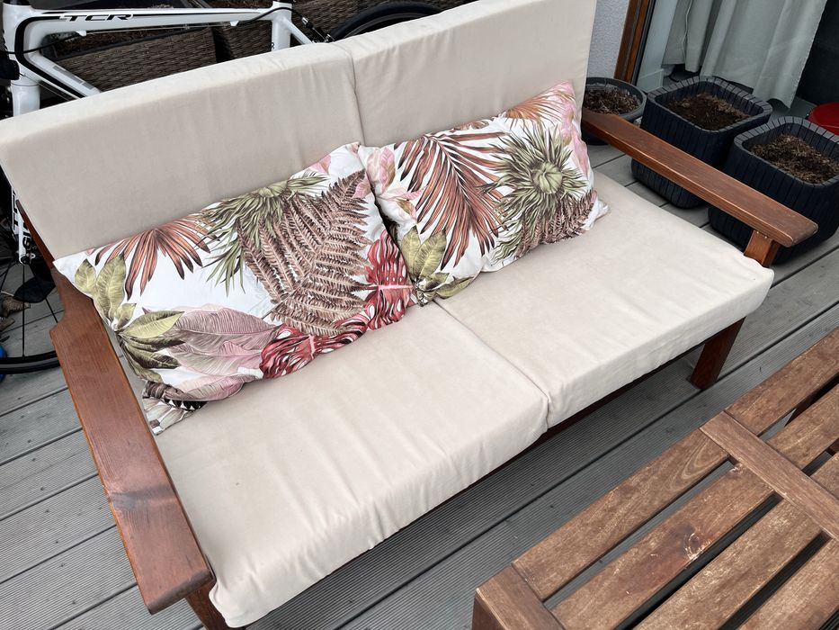 Sprzedam drewniane meble ogrodowe + stolik IKEA