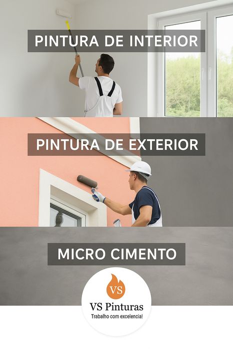 Pinturas em geral, micro cimento, limpeza pos obra.
