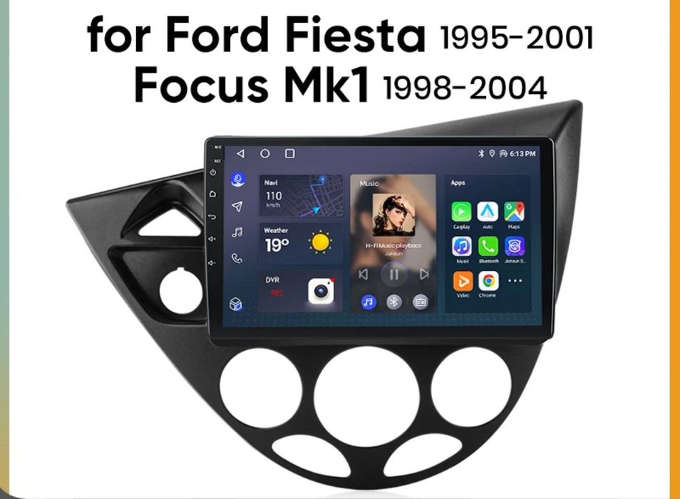 Rádio 9" android Ford Fiesta e Focus WIFI GPS NOVO