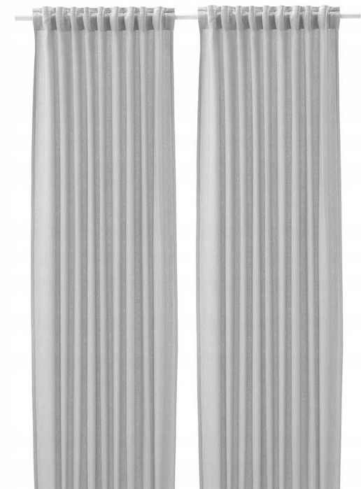 Nowe IKEA FJADERMOTT Zasłony 145x300cm Komplet ZASŁON 2 SZT SZARE Wzór