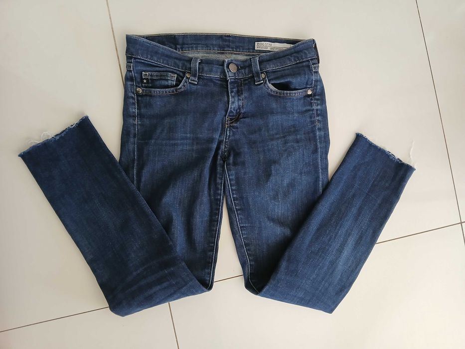 Big Star jeansy rurki 26 xs 34 granatowe spodnie petite