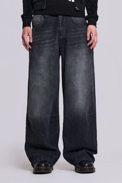 Jaded London Washed Black Colossus Fit Baggy Jeans Чорні