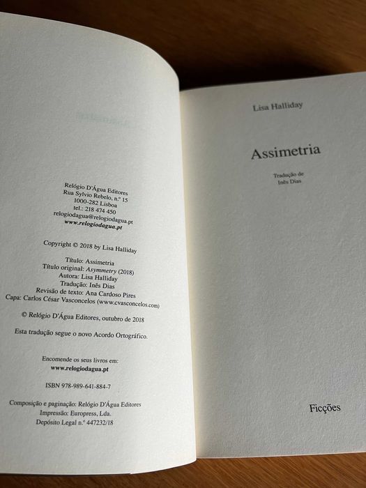 ASSIMETRIA     Lisa Halliday
