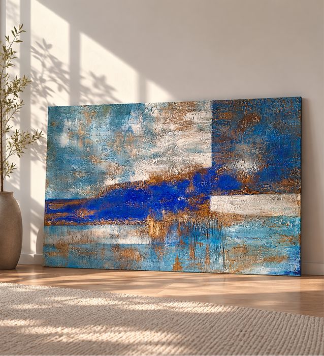 Strukturalny obraz abstrakcja recznie malowany 100x150