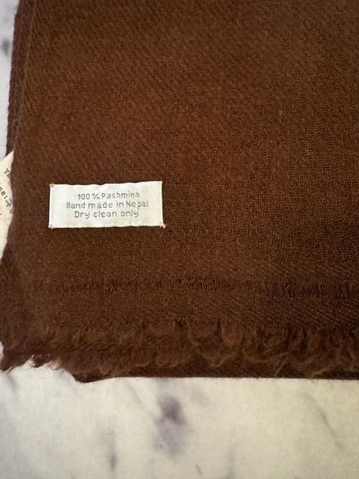 Szal Kaszmirowy z Nepalu 100% kaszmir/pashmina brąz