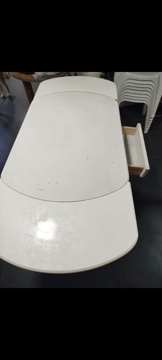 Mesa extensível branca