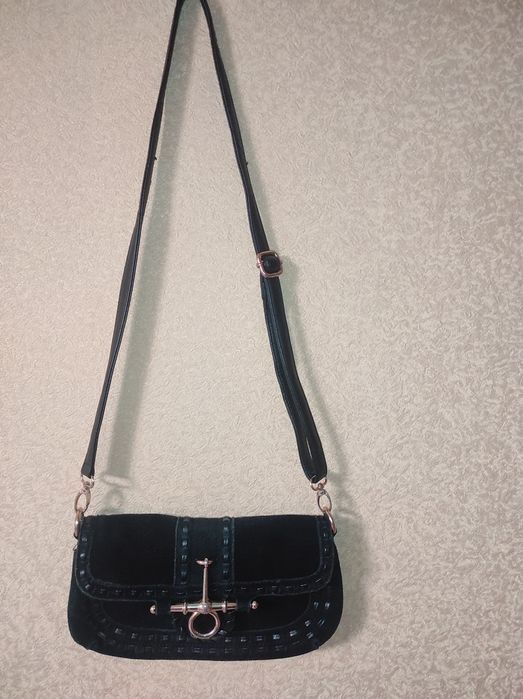 Сумка Клатч Чорна, замш