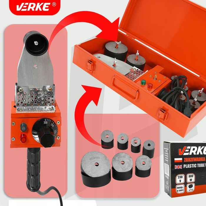 Zgrzewarka Polifuzyjna Do Zgrzewania Rur Pp Pcv 800w Mocna + Matryce Z