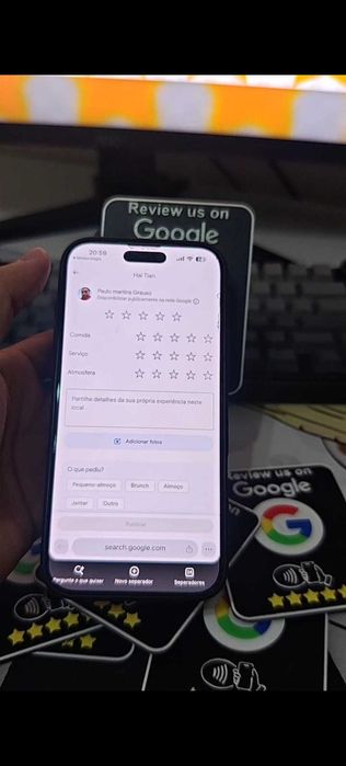 Placa NFC Google Avaliações Inteligente