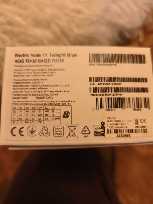 Smartfon Xiaomi redmi note 11