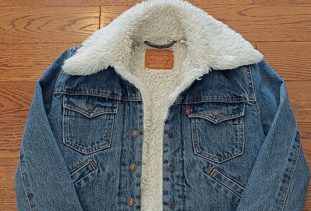 Sherpa Levi's Trucker Kurtka Jeans Oryginalna Miś Ocieplana