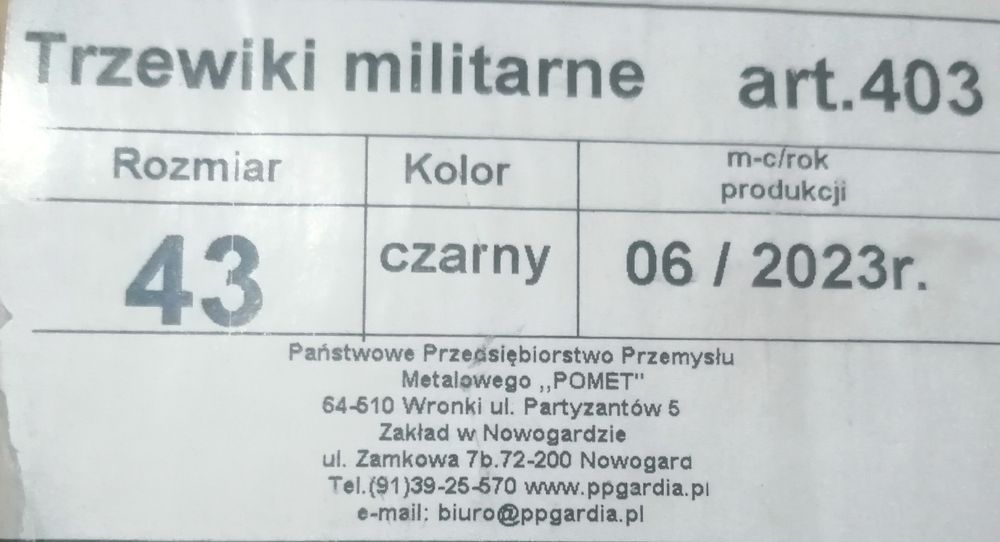 NOWE Czarne Męskie Trzewiki Militarne